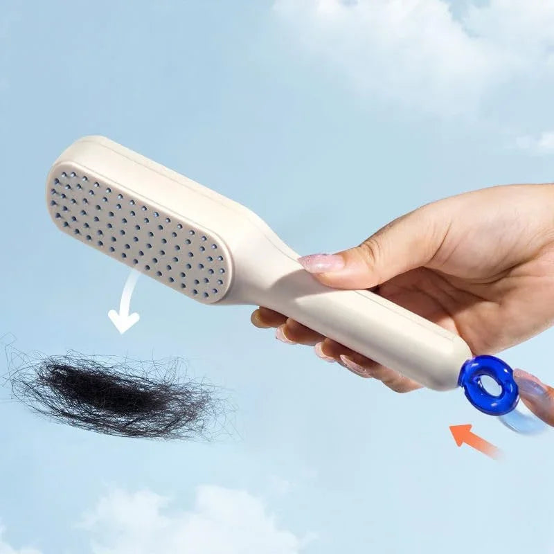 SwipeCart™ Self-Cleaning Hair Brush Retractable Rotating Combs Scalp Massager