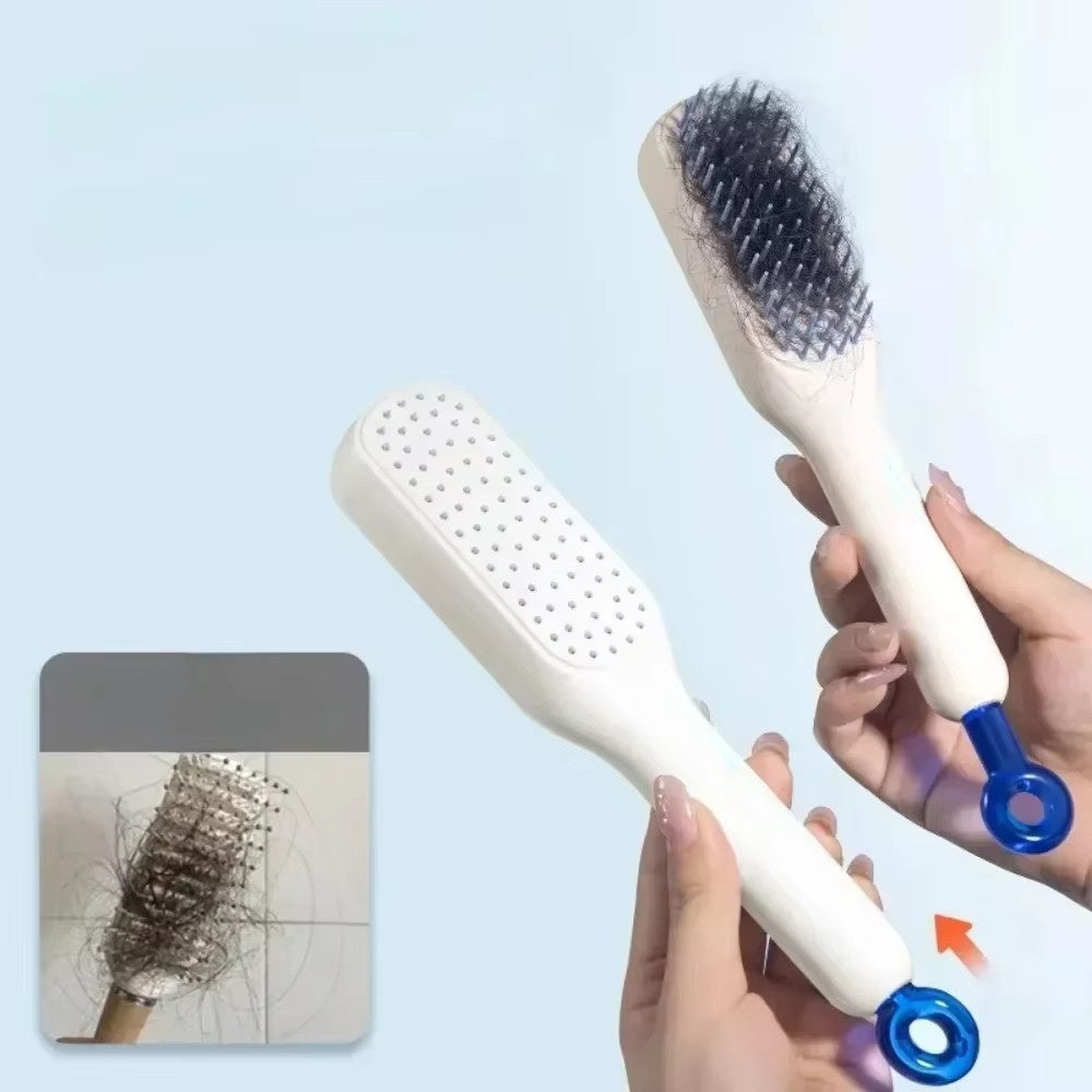 SwipeCart™ Self-Cleaning Hair Brush Retractable Rotating Combs Scalp Massager