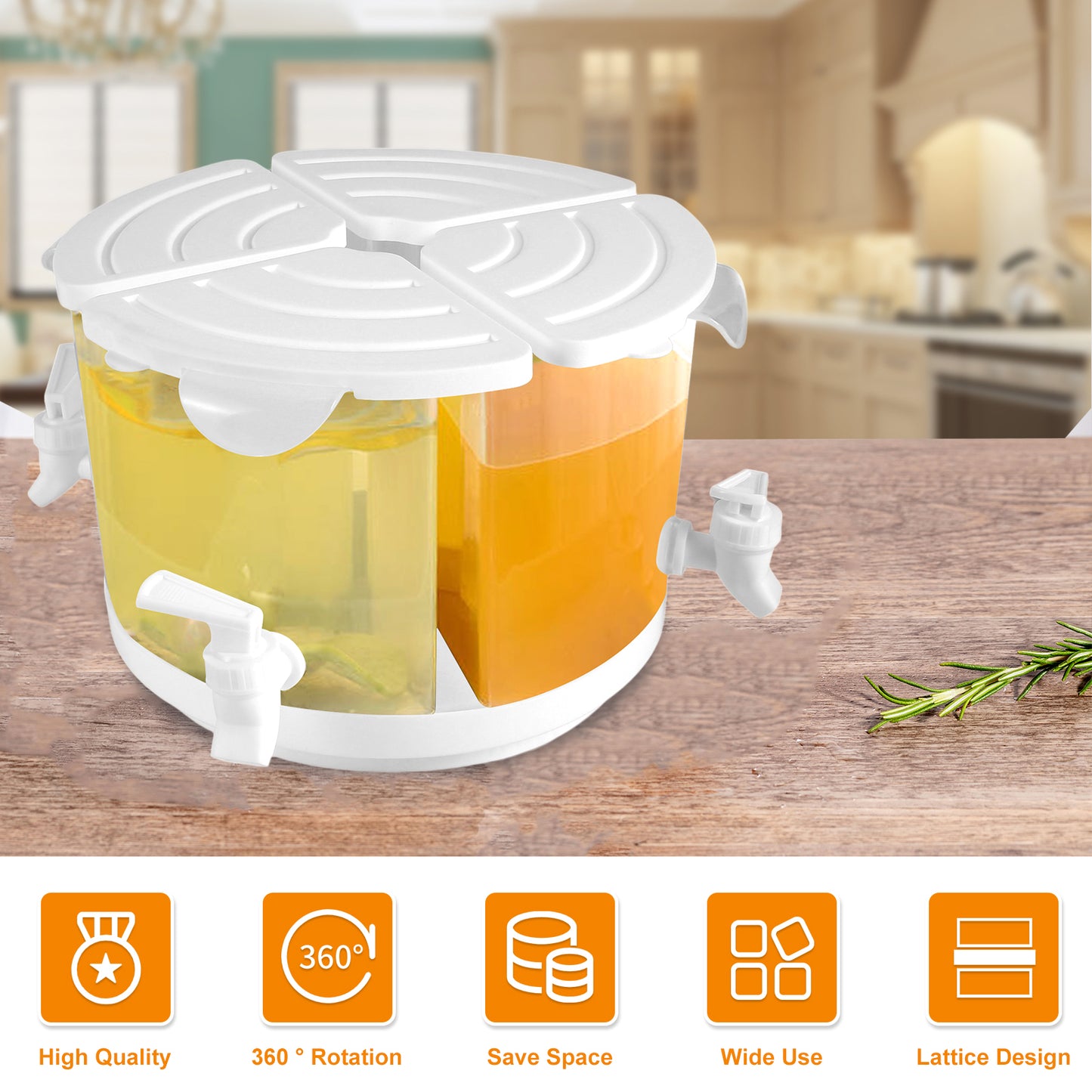 SwipeCart™  3 in 1  5.2 litre 360° Rotatable Juice Dispenser