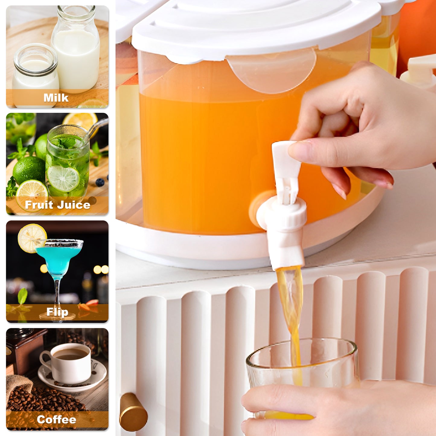 SwipeCart™  3 in 1  5.2 litre 360° Rotatable Juice Dispenser