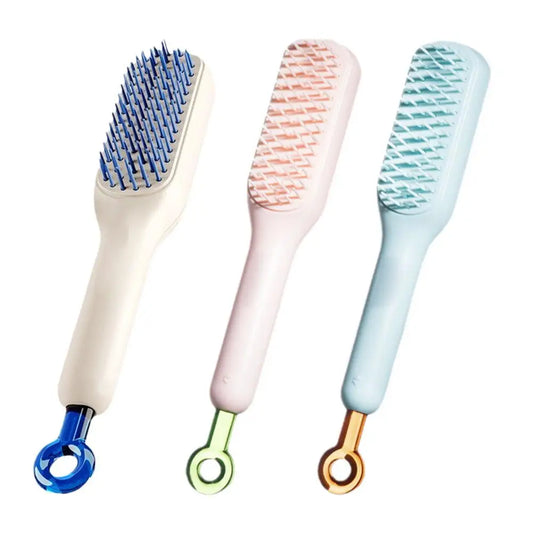 SwipeCart™ Self-Cleaning Hair Brush Retractable Rotating Combs Scalp Massager