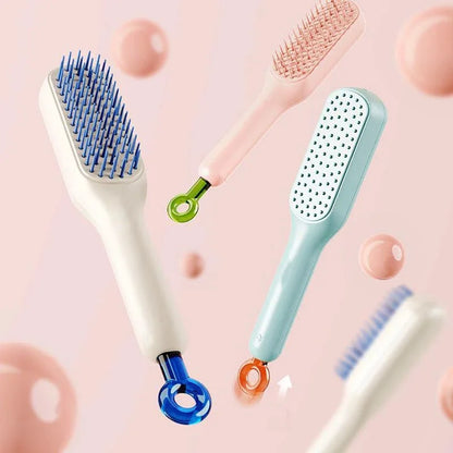 SwipeCart™ Self-Cleaning Hair Brush Retractable Rotating Combs Scalp Massager